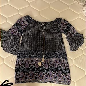 Altar’s state long sleeve mini dress size L beautiful pattern and colors